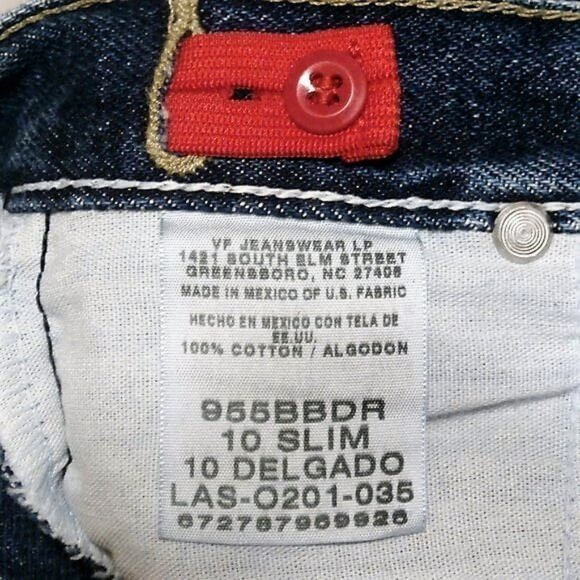 WRANGLER BOYS SIZE 10 SLIM JEANS, 100% Cotton, Adjustable Waist - Picture 4 of 4